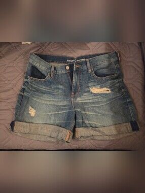 Old Navy Distressed Denim Rolled Cuff Jean Shorts - Blue